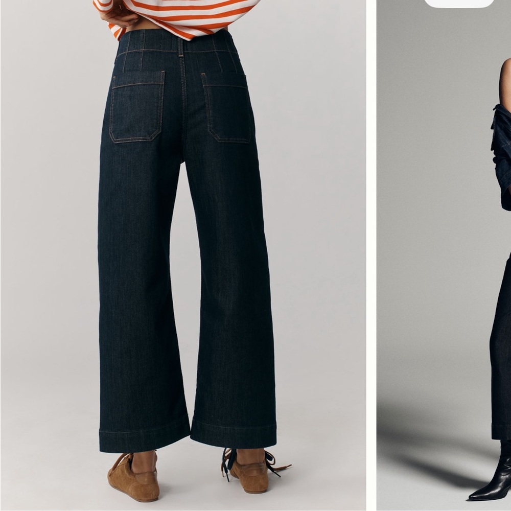 Anthropologie the Colette crop wide leg jeans by Maeve size 24 - Picture 3 of 10